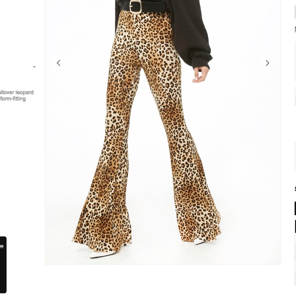 leopard flare pants